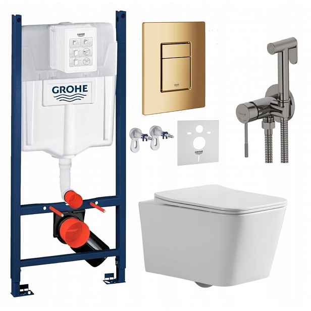 Wc Set Stelaz Grohe Wc Mísa Tornado Tlačítko baterie grafit