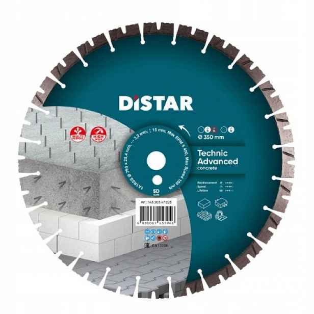 Diamantový kotouč Distar Technic Advanced pro řezání betonu o průměru 350 mm