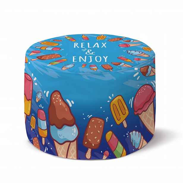 Pohodlná Podnožka Modrá Zmrzlina Relax & Enjoy 35x25 cm Stolička Taburet