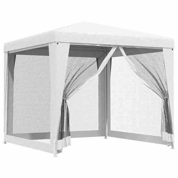 vidaXL Party stan se 4 bočními stěnami ze síťoviny 2,5 x 2,5 m bílý