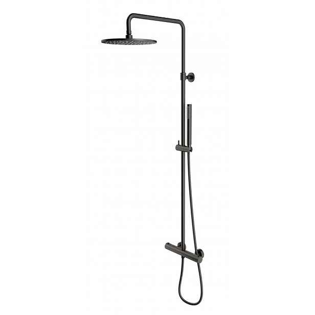 OMNIRES Y - Sprchový set s termostatem, průměr 25 cm, kartáčovaný grafit Y1244SUGR