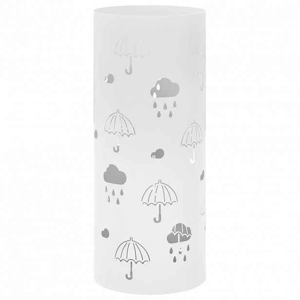 vidaXL Stojan na deštníky Umbrellas ocelový bílý