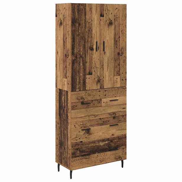vidaXL Vysoký bufet 2 ks Staré dřevo 69,5 x 34 x 180 cm