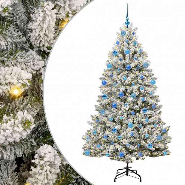 vidaXL Umělý vánoční stromeček 180 cm 300 LED Teplá bílá PVC a ocel