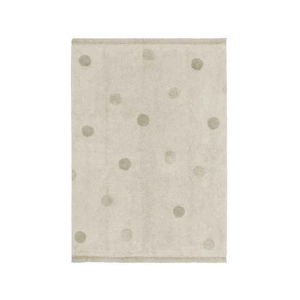 Khaki krémový pratelný ručně tkaný bavlněný dětský koberec 120x160 cm Hippy Dots Olive – Lorena Canals