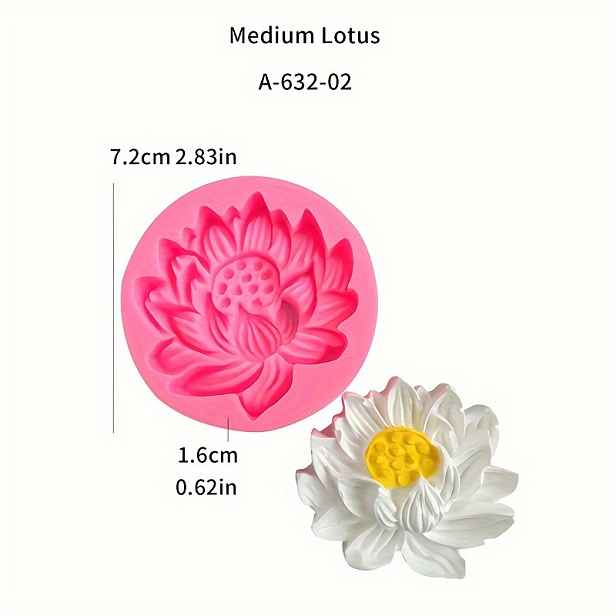 TEMU 1 ks, Silikonová forma Lotus Velká, Střední, Malá, Čokoládová Flip Cukrová Aromaterapeutická Svíčka Mýdlo Dekorativní forma