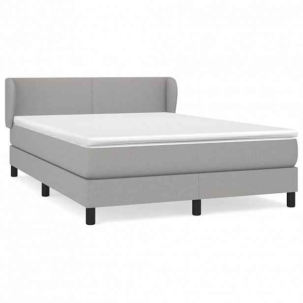 vidaXL Box spring postel s matrací světle šedá 140 x 200 cm textil