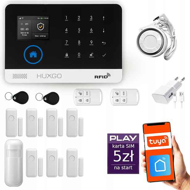 Bezdrátový alarm WiFi Gsm 4G, Tuya, sada alarmu Huxgo HXA003 D7PS
