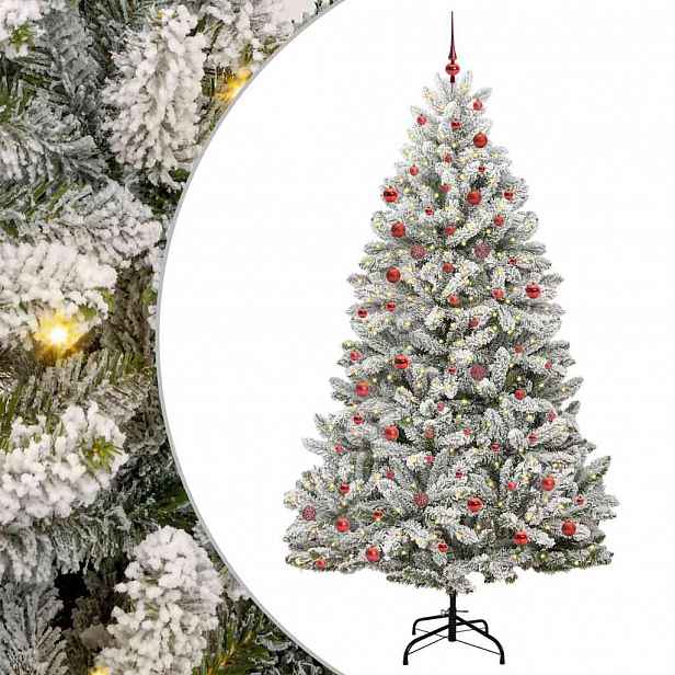 vidaXL Umělý vánoční stromeček 210 cm 300 LED Teplá bílá PVC a ocel