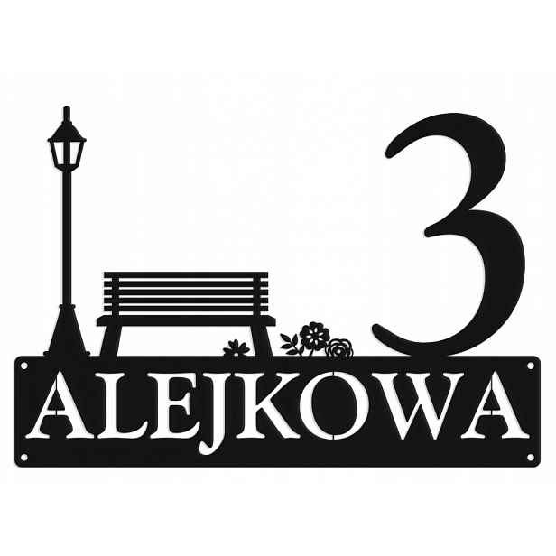 Číslo Na Dům 48 cm Tabule Adresa Ocel 2 mm ul. Alejková