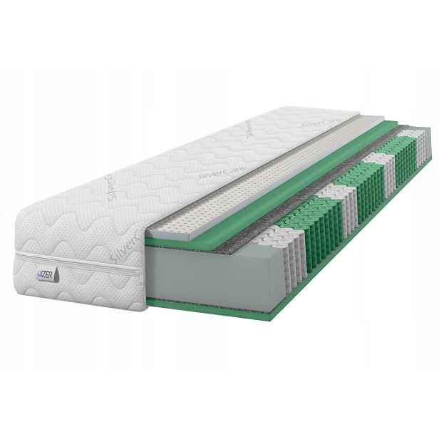 Matrace 90x190 pružinová Multipocket Latex Hr H3 H4 Středně tvrdá