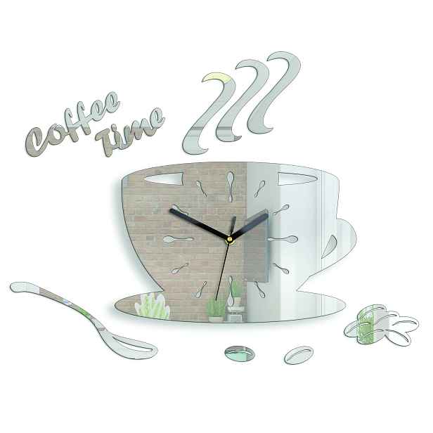 ModernClock Nástěnné hodiny Coffe 33 cm zrcadlové