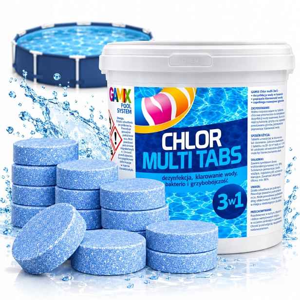 Úprava Vody Multi 3V1 Chlor 3KG Tablety 200G 15X200G Do Bazénu Avenli