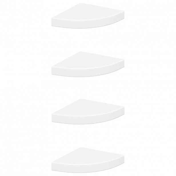 vidaXL Plovoucí rohové police 4 ks bílé 25 x 25 x 3,8 cm MDF
