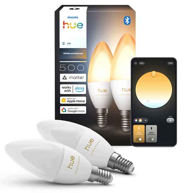 Led žárovka E14 B39 500lm Smart Zigbee White Ambiance Philips Hue 2 ks
