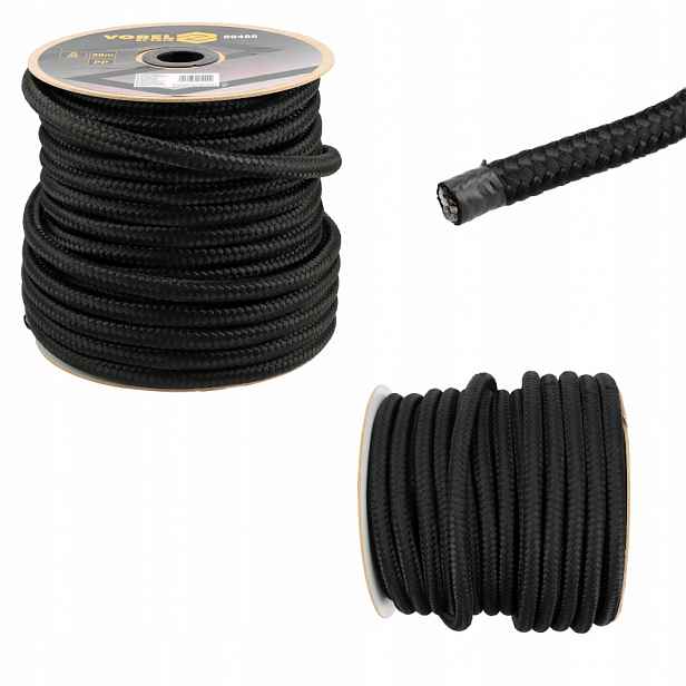 Pletené Lano 20 MM 50 M Černé Vorel 69486
