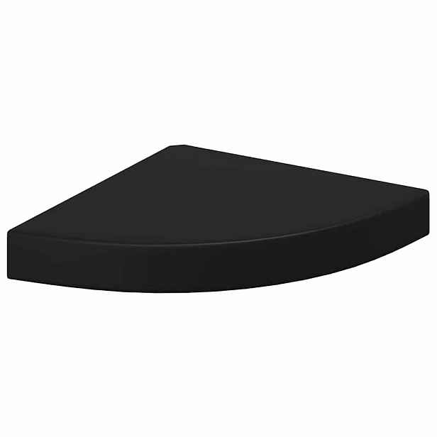 vidaXL Plovoucí rohová police černá 25 x 25 x 3,8 cm MDF