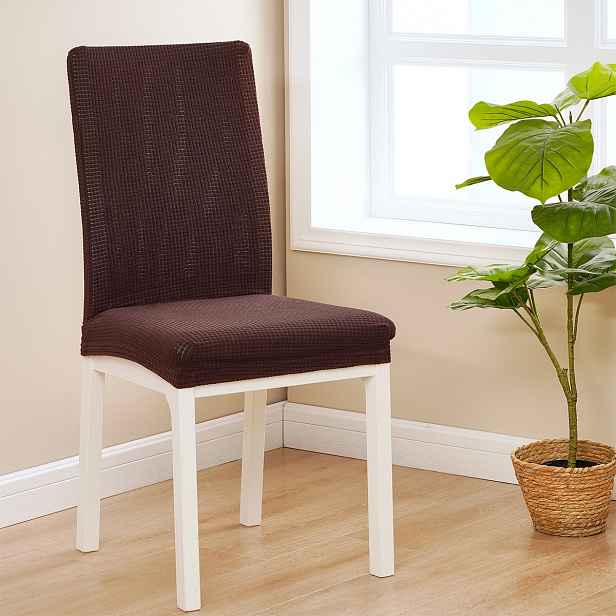 4Home Napínací voděodolný potah na židli Magic clean tmavě hnědá, 45 - 50 cm, sada 2 ks