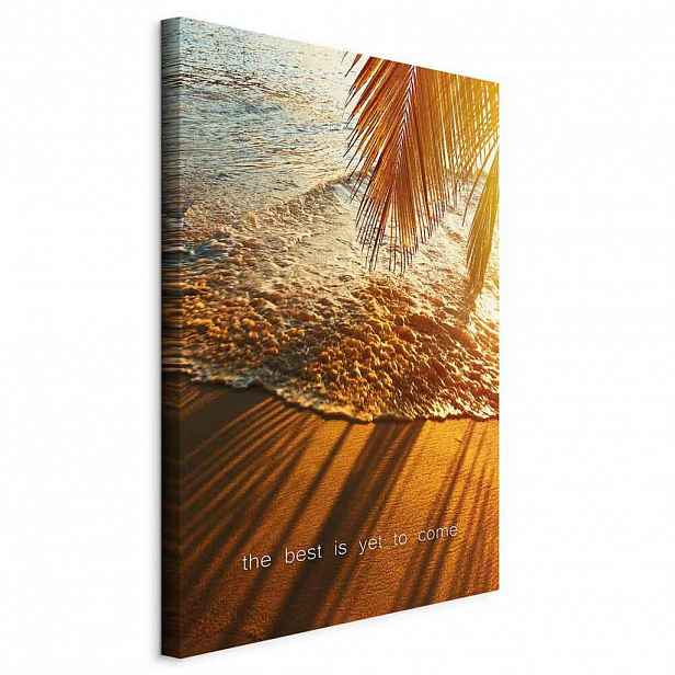artgeist MALBA NA PLÁTNĚ, Landschaft und Natur, text, palmy, západ slunce, Strand und Meer, voda, wellness, 40/60/1.2 cm