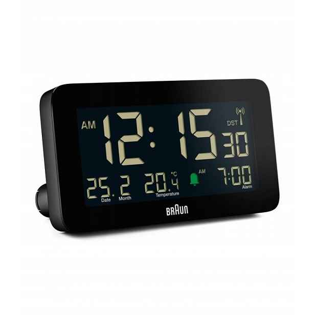 Budík Braun BC10 s rádiově řízeným Dcf podsvícením, alarm, teplota