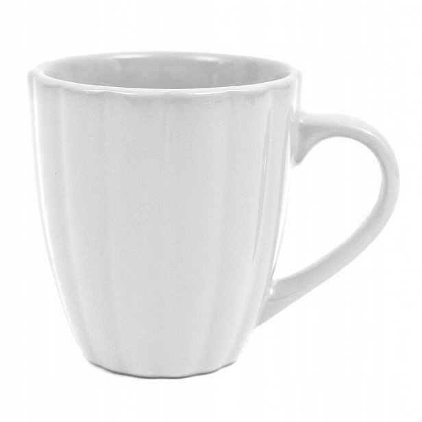 Hrnek Bílý S Uchem 300ml Květina Kpl 6 Ks. Keramický Lesk