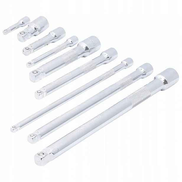Sada 9 naklápěcích prodlužovacích nástavců 6,3 mm (1/4") 10 mm (3/8") 12,5 mm (1/2")