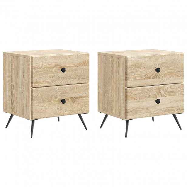 vidaXL Noční skříňka 2 ks Dub sonoma 43 x 34,5 x 47,5 cm