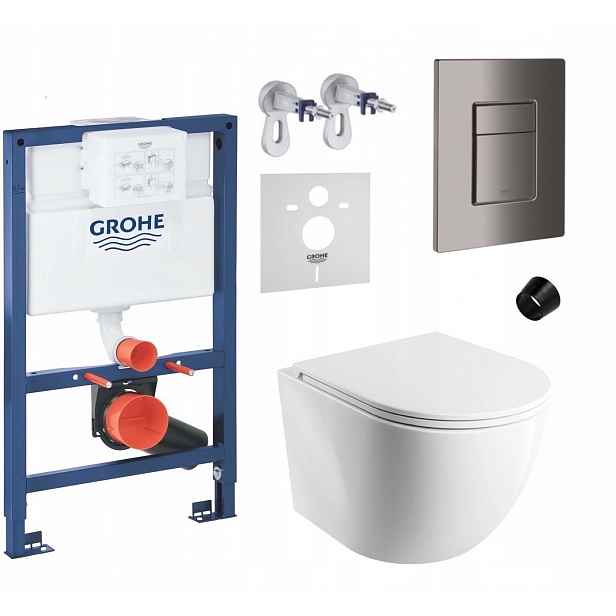 7v1 Podomítkový Wc Set Stelaz Grohe 820 mm Wc Mísa Omnires, Tlačítko