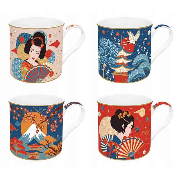 4x hrnky velké 300 ml minimalismus Tokyo Coll jako dárek