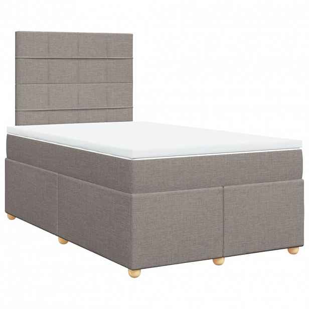 vidaXL Box spring postel s matrací taupe 120x200 cm textil