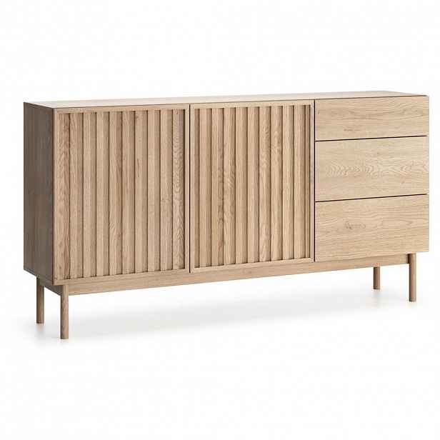 Beautysofa KOMODA Sapporo se 3 zásuvkami a 2 dvířky, dub Cremona
