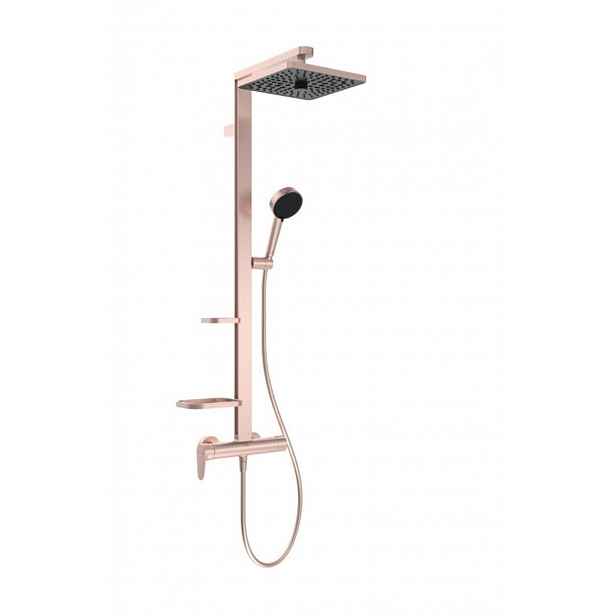 Ideal Standard Ceraflow ALU+ - Sprchový set s baterií, 26x26 cm, 2 proudy, rosé BE204RO