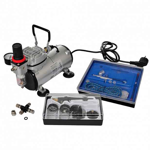 vidaXL Airbrush souprava kompresoru se 2 pistolemi
