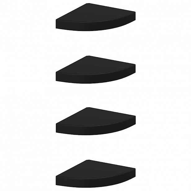 vidaXL Plovoucí rohové police 4 ks černé 25 x 25 x 3,8 cm MDF