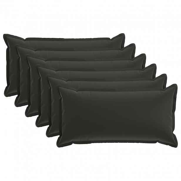 vidaXL Povlak na polštář 6 ks HOUTEN Černá 40 x 80 cm Polyester