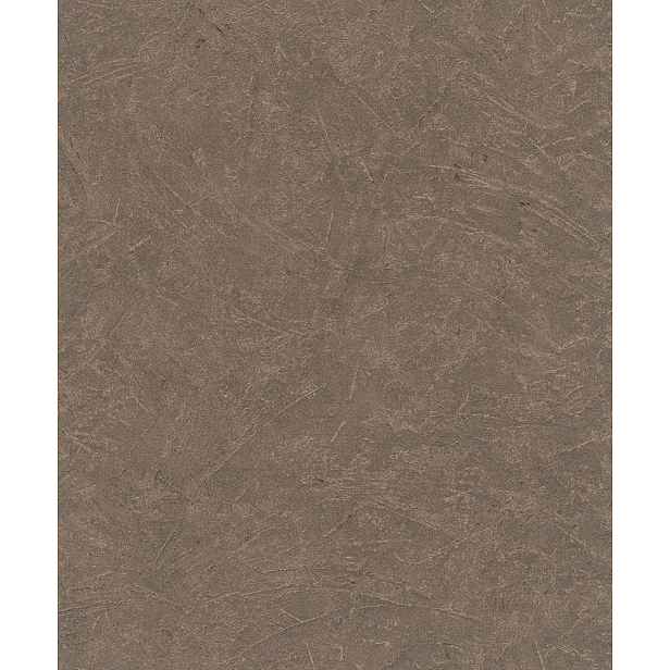Hnědá tapeta napodobující beton, vinylová