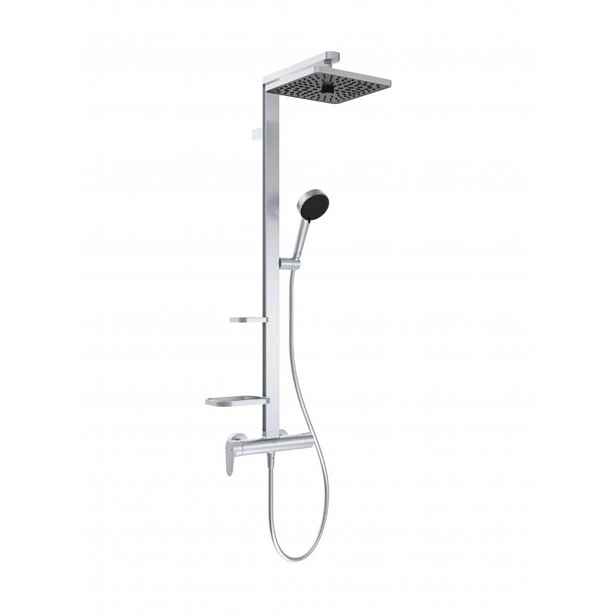 Ideal Standard Ceraflow ALU+ - Sprchový set s baterií, 26x26 cm, 2 proudy, stříbrná BE204SI