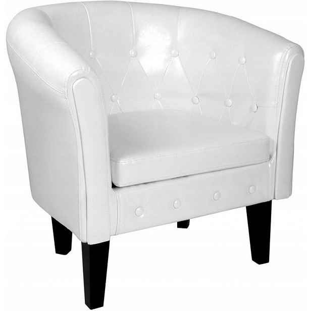 Křeslo Chesterfield, 58 x 71 x 70 cm, bílé