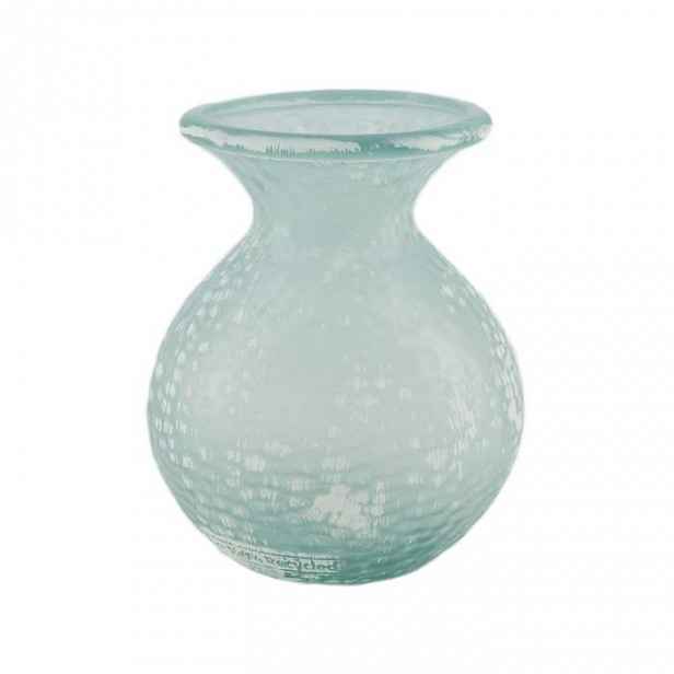 Váza skleněná matná bílá 19cm