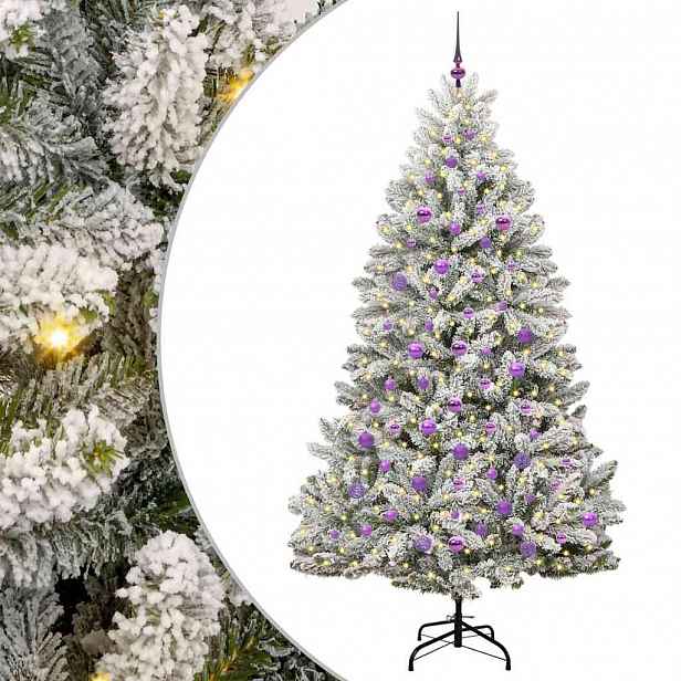 vidaXL Umělý vánoční stromeček 210 cm 300 LED Teplá bílá PVC a ocel