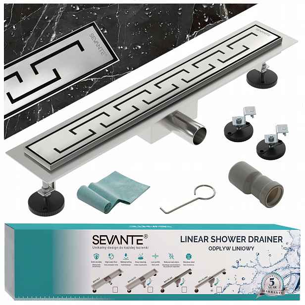 Lineární odtok s maskovací vložkou 80 cm Flat inox ocel 304 velká průchodnost