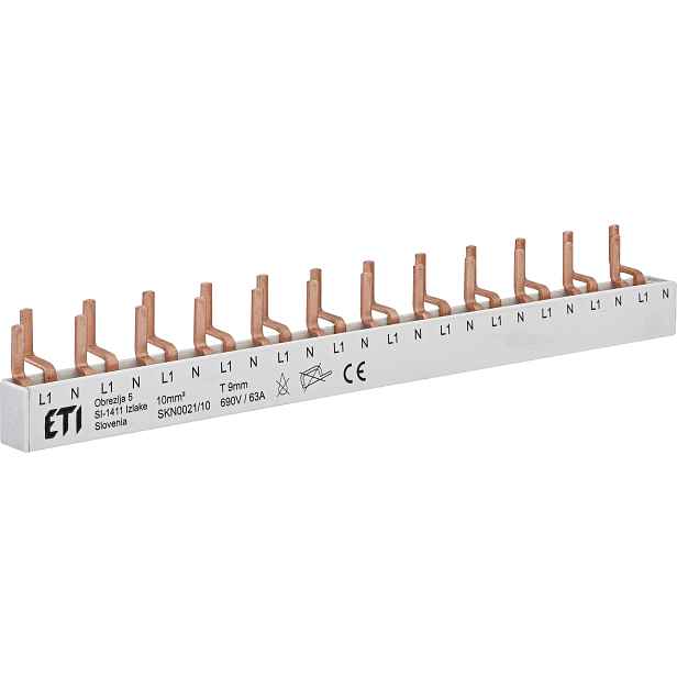 Lišta propojovací ETI SKN0021/10 1+Npól 10 mm2
