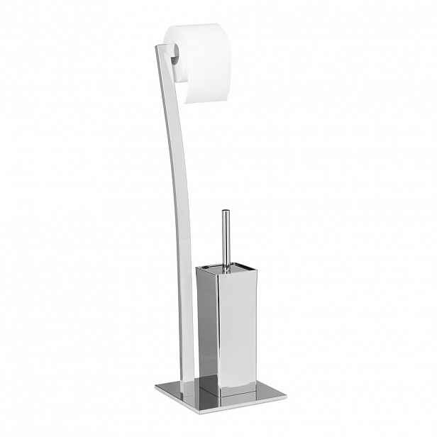 Relaxdays SOUPRAVA Stříbrná nerez na WC s držákem papíru 71 cm