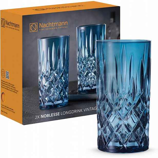 Sklenice Nachtmann Longdrink 395ML Křišťál Vintage Blue 2KS