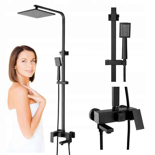Sprchový Set Cubo Sprchový Na Omítku S-1067B Černý