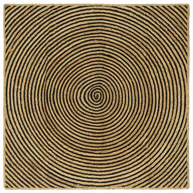 vidaXL Koberec do oblasti Černá 120 x 120 cm juta