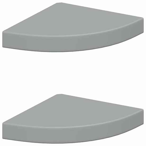 vidaXL Plovoucí rohové police 2 ks šedé 25 x 25 x 3,8 cm MDF