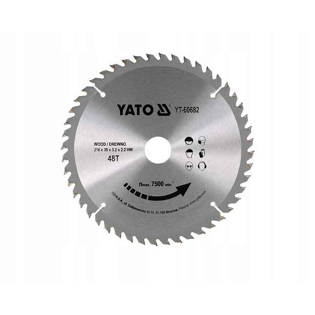 Yato vidiový kotouč na dřevo 216x48Tx30 mm YT-60682