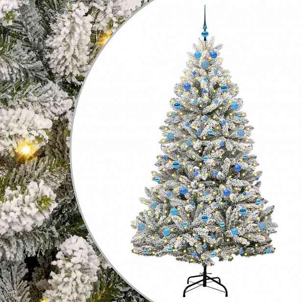 vidaXL Umělý vánoční stromeček 210 cm 300 LED Teplá bílá PVC a ocel