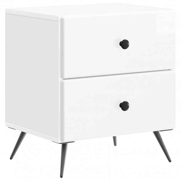 vidaXL Noční skříňka Bílá s vysokým leskem 43 x 34,5 x 47,5 cm